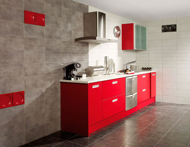 Carrelage Sol Pour Cuisine Rouge